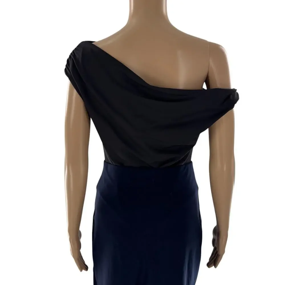Camila Coelho Black Off The Shoulder One Piece Bodysuit